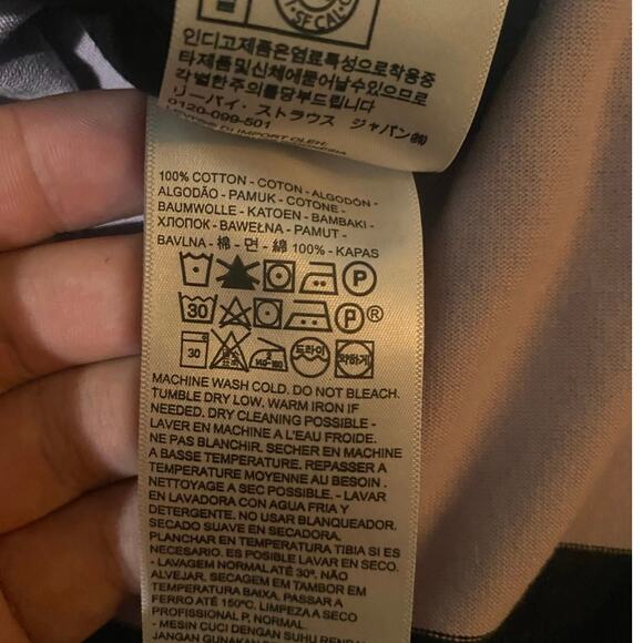 Levi's Peak Freaks Striped Rugby Polo Shirt Men's Small Quarter Zip Purple Black - Picture 6 of 6